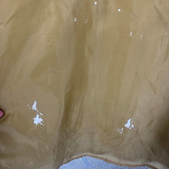 Vtg Atlantic Beach Plus Sz 3X Gold Metallic Vinyl Shiny PVC Raincoat Zip Lined - Picture 5 of 10
